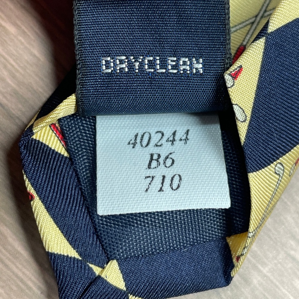 Lands' End Men's Golf Club Diamond Argyle Silk Necktie Preppy Golfcore Style - Picture 7 of 7